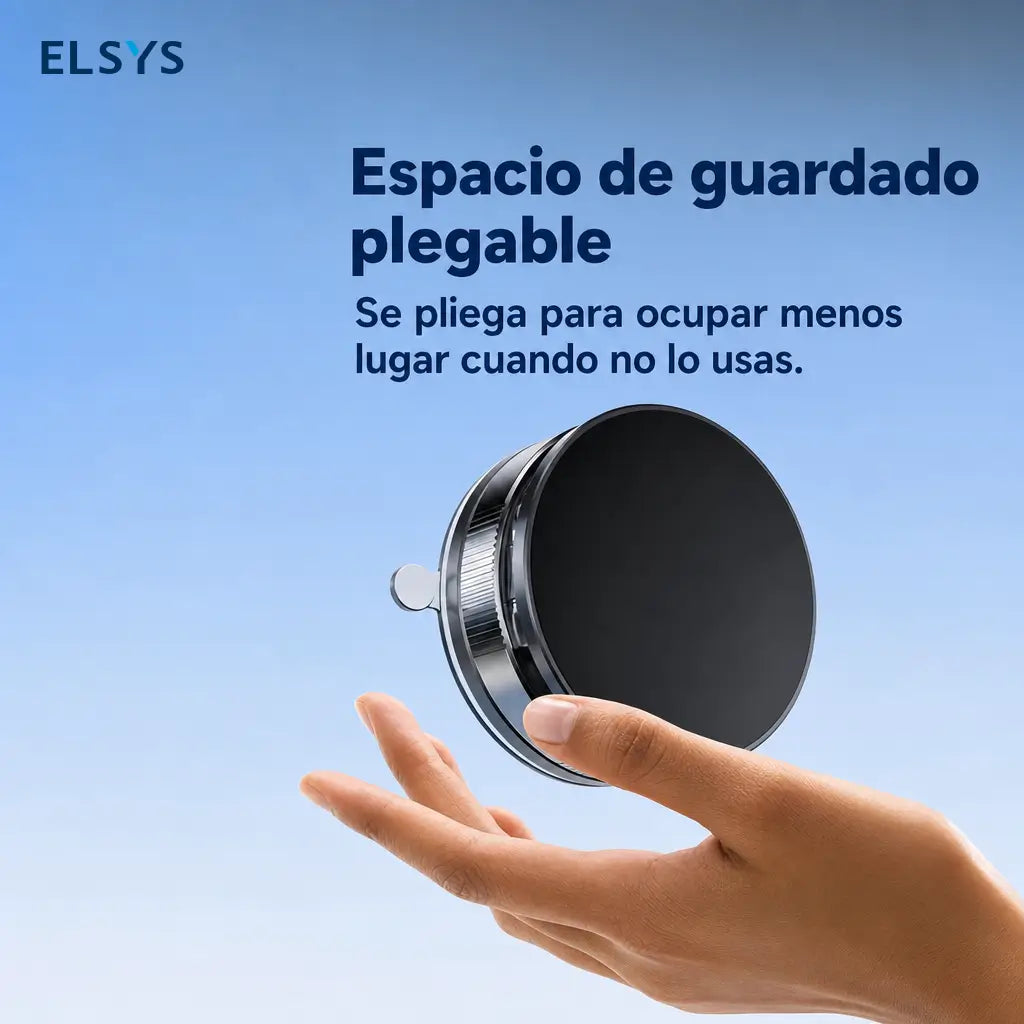 Soporte magnético para celular con ventosa al vacío, giro 360° y ajuste 180° para auto, espejo, gym y uso diario