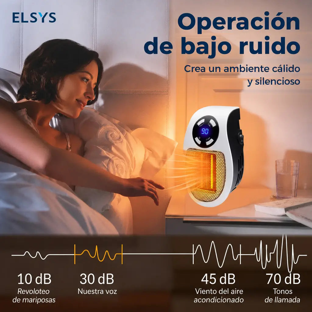 Mini calefactor enchufable con pantalla LED, temporizador ajustable y control remoto para mantener cálidos baños y cuartos de mascotas en espacios pequeños
