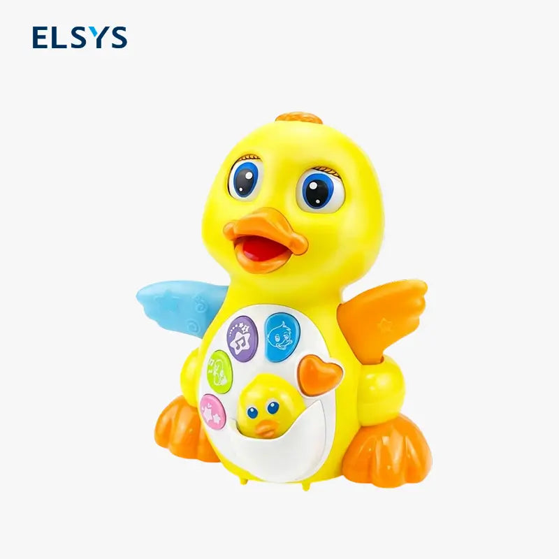 Pato de Juguete Musical para Gatear, Juguete Interactivo para Bebés con Luces y Actividades Motoras, Regalo para Niños de 1 Año