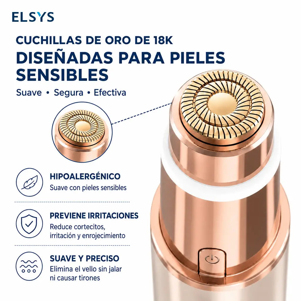 Perfiladora de cejas y depiladora facial recargable USB-C con LED para retoques precisos en rostro y vello fino