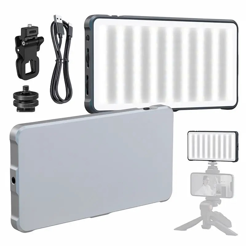 Lámpara de Fotografía Recargable USB, Luz RGB con Cambio de Color, Iluminación Portátil para Cámara, Luz para Selfie de Viaje, Ideal para Streaming y Vlogs, Accesorios para Cámara