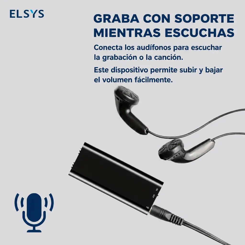 Grabadora digital de voz 8GB ultradelgada con activación por sonido, cancelación de ruido y reproducción para juntas, entrevistas y clases