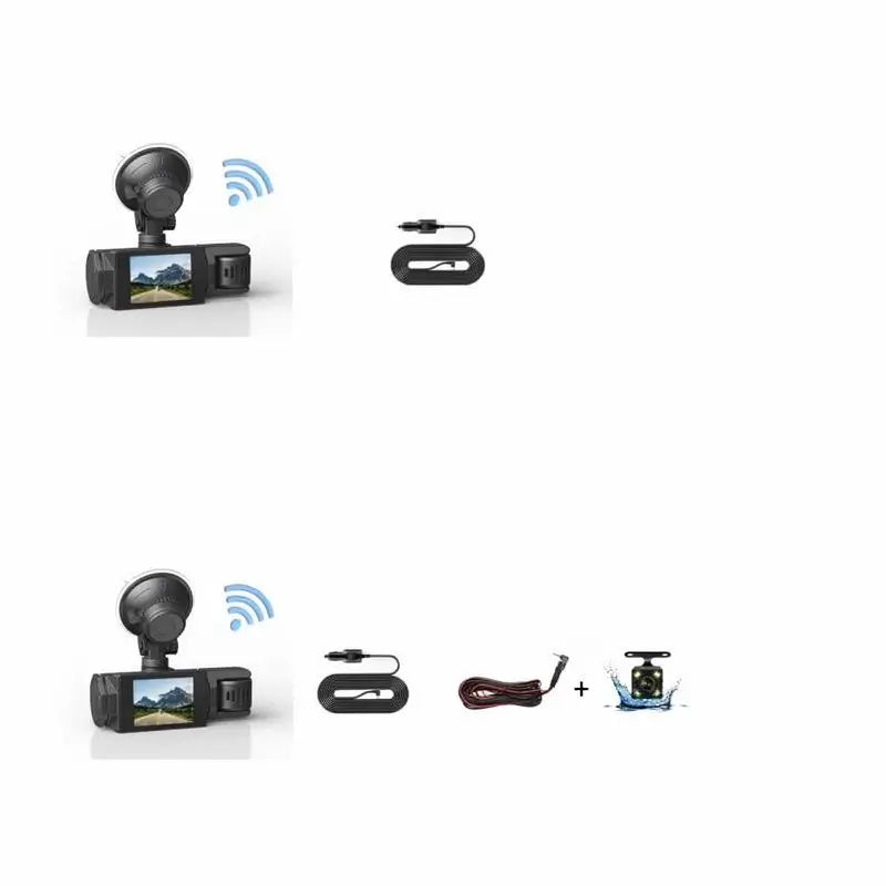 Cámara de Tablero de 3 Canales para Auto con Tarjeta de 32GB, WiFi, Requiere Conexión Continua