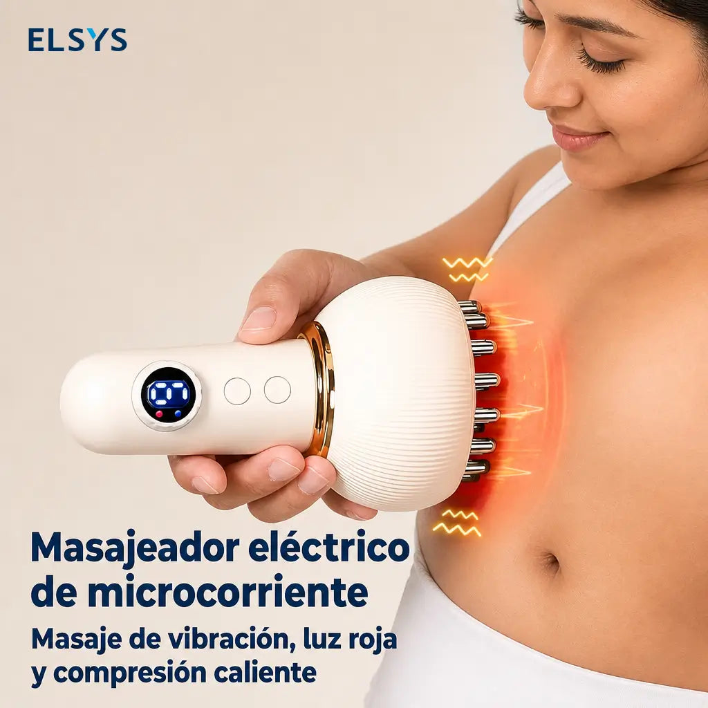 Masajeador corporal de tejido profundo con calor y luz roja, 9 velocidades para relajar cuello, espalda, piernas y abdomen en casa