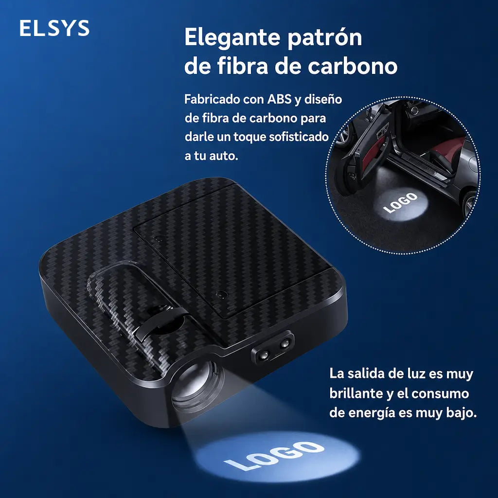 Luz de bienvenida para puerta de auto con proyección LED personalizada y sensor infrarrojo para entradas nocturnas en cualquier vehículo diarias