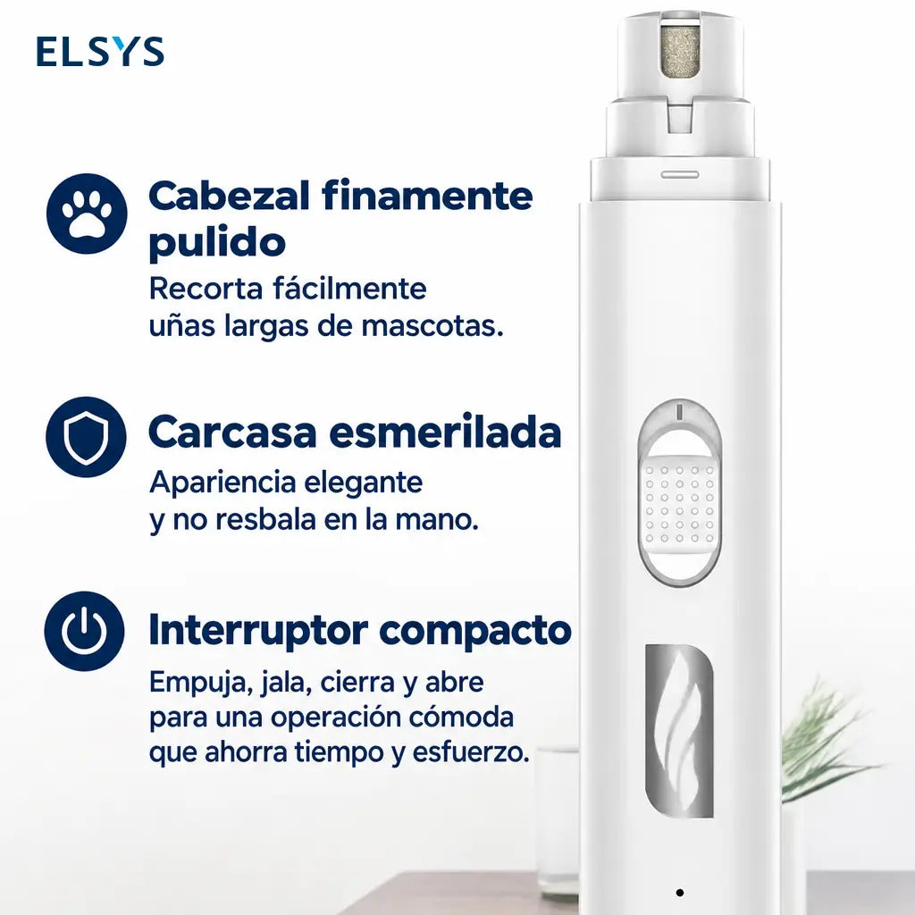Cortador de uñas para mascotas inalámbrico, agarre ergonómico y operación silenciosa para grooming de perros y gatos en casa con comodidad