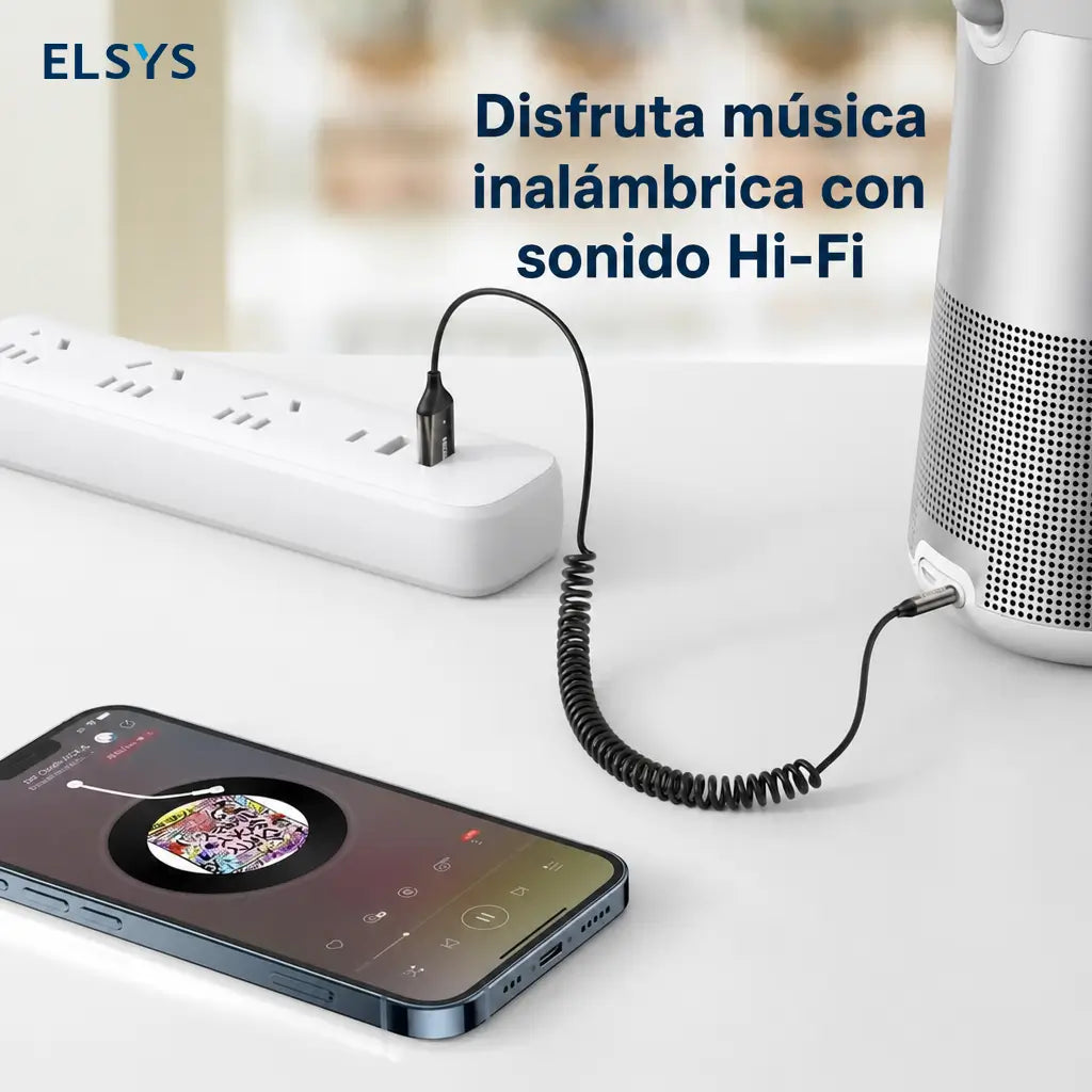 Adaptador Bluetooth AUX 3.5mm para auto con micrófono integrado, llamadas manos libres y audio estéreo estable en viajes diarios y carretera