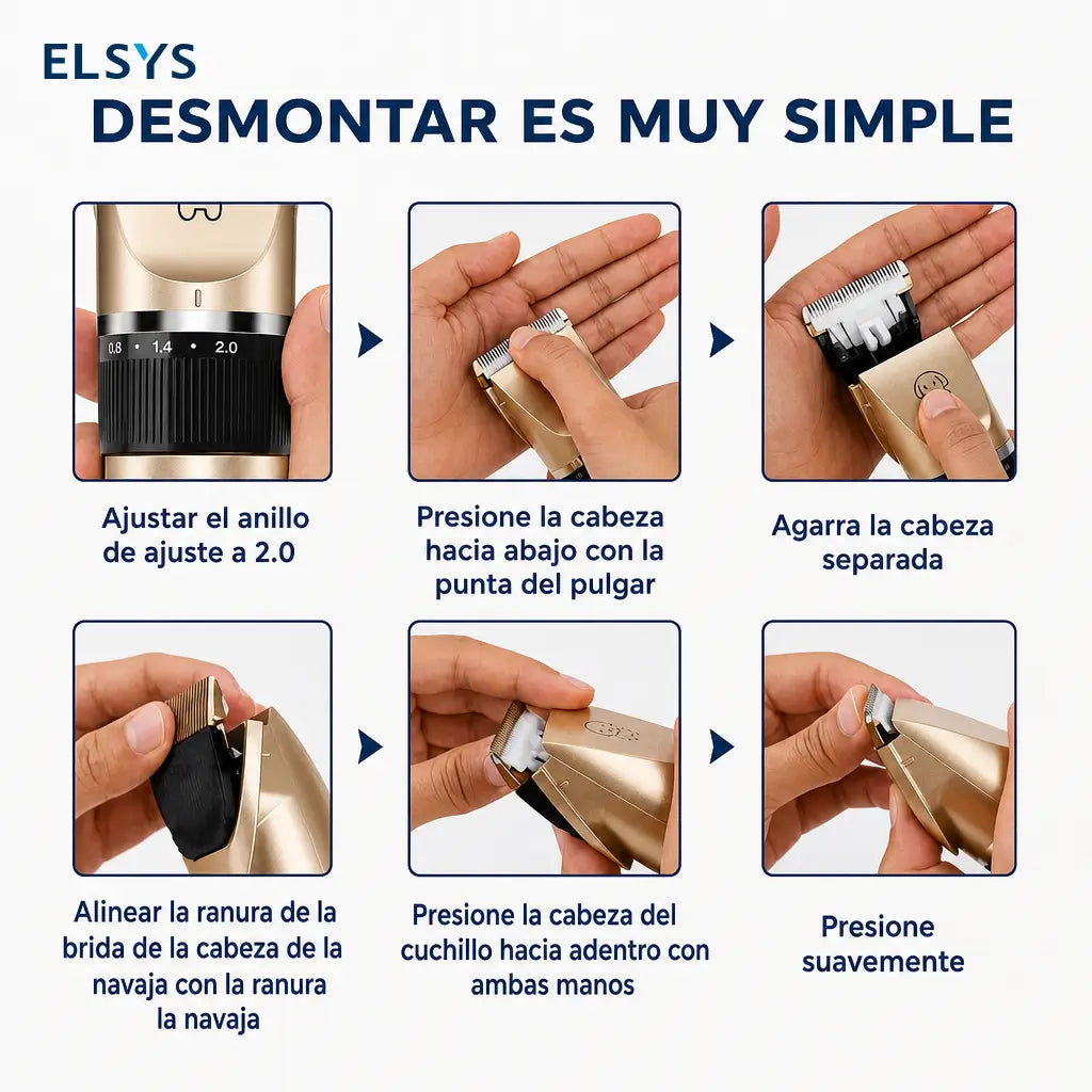 Cortadora inalámbrica para mascotas con cuchillas afiladas y peines 3-12 mm para perros, gatos y conejos en casa