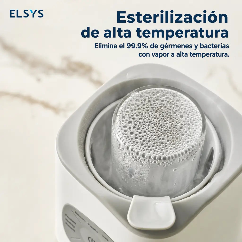 Calentador de biberones con baño María suave y esterilizador para descongelar leche materna, fórmula y papillas del bebé sin complicaciones diarias