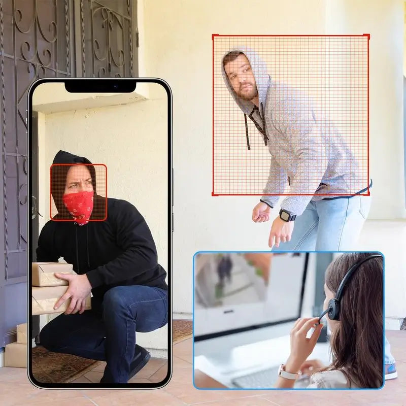 Cámara de Seguridad 3MP, Video 2K HD con Visión Nocturna a Color, Rotación de 360°, WiFi 2.4Ghz, Detección de Movimiento y Audio Bidireccional - Fácil Instalación para el Hogar