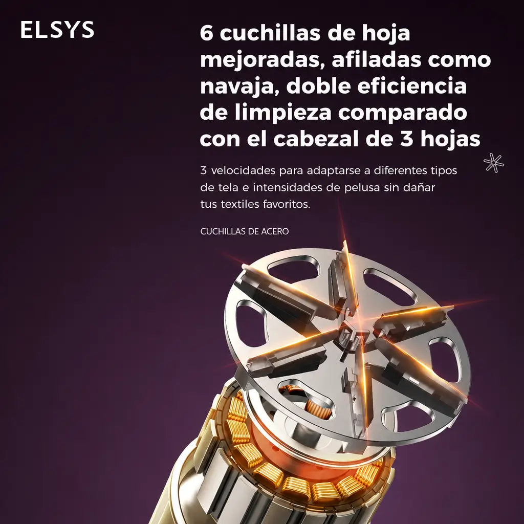 Quitapelusas portátil recargable con depósito removible y pantalla digital para renovar suéteres, cobijas, cortinas, alfombras y sofás con 3 velocidades