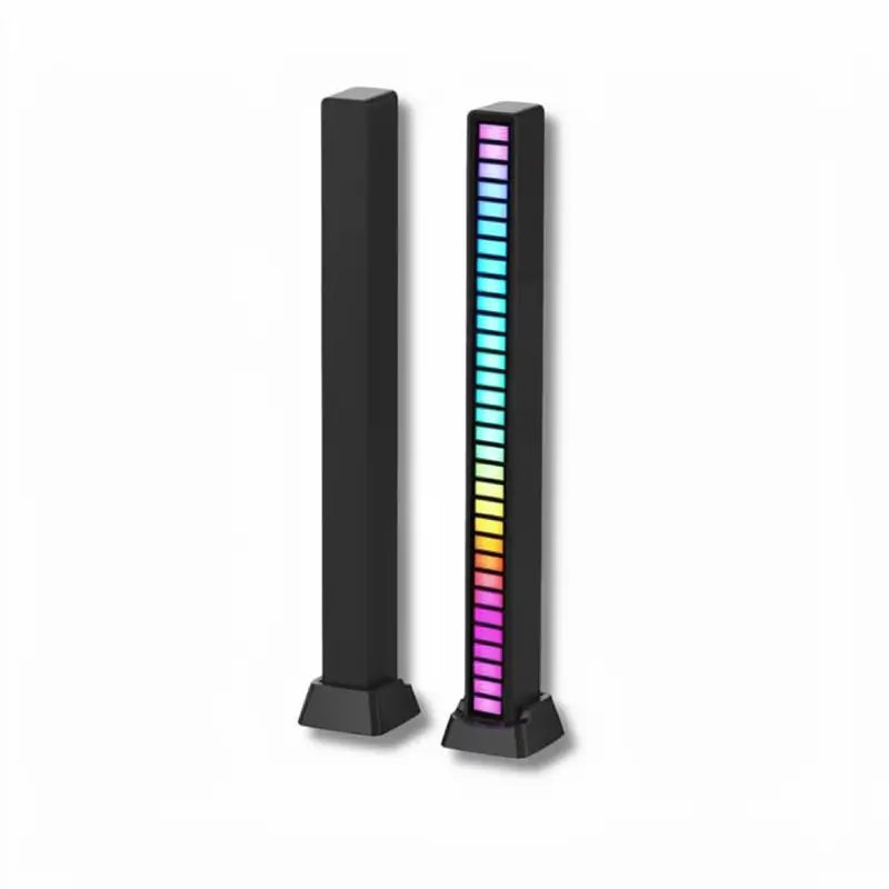 Luz de Ritmo RGB Moderna Controlada por Voz Barra LED Rítmica USB para Gaming Esports y Fiestas Lámpara Ambiental Sensible al Sonido para Auto y Escritorio Decorativa Portátil Recargable de Acrílico