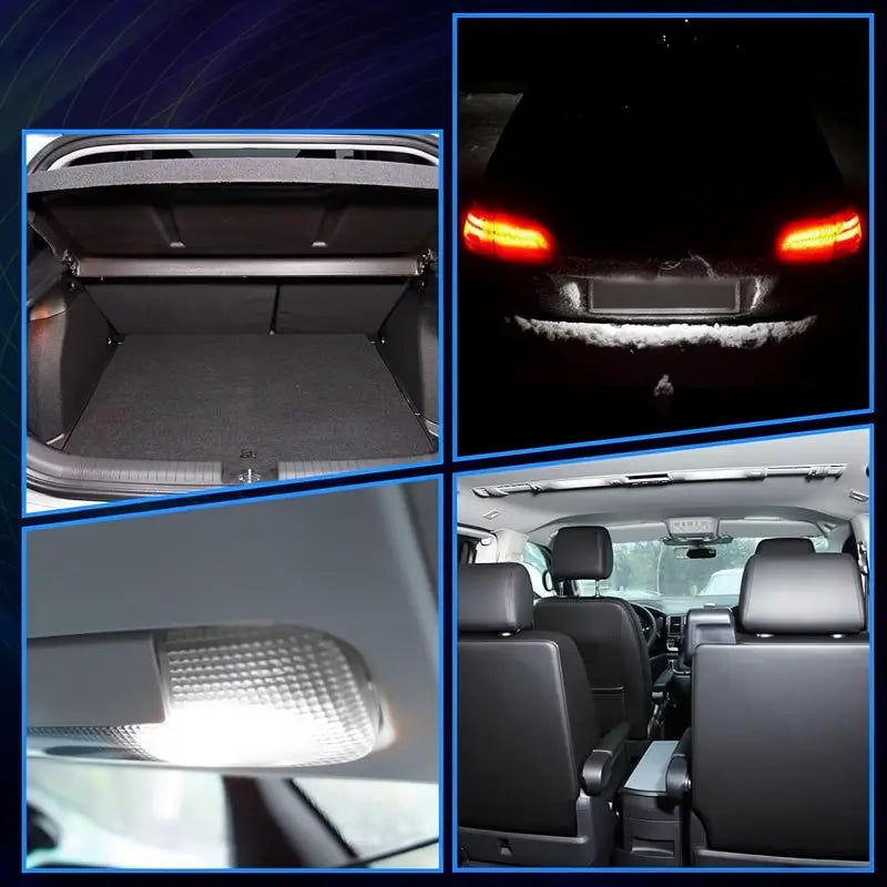 Kit de 42 Luces LED Blancas para Interior de Auto, Focos de Domo, Mapa y Placa, Bombillas DE3175 T10 194 de 31mm y 41mm para Camionetas