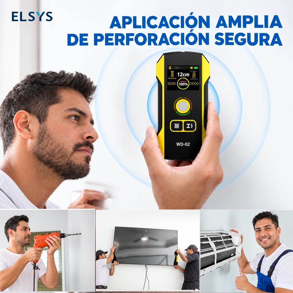 Detector de pared digital con 3 modos de detección