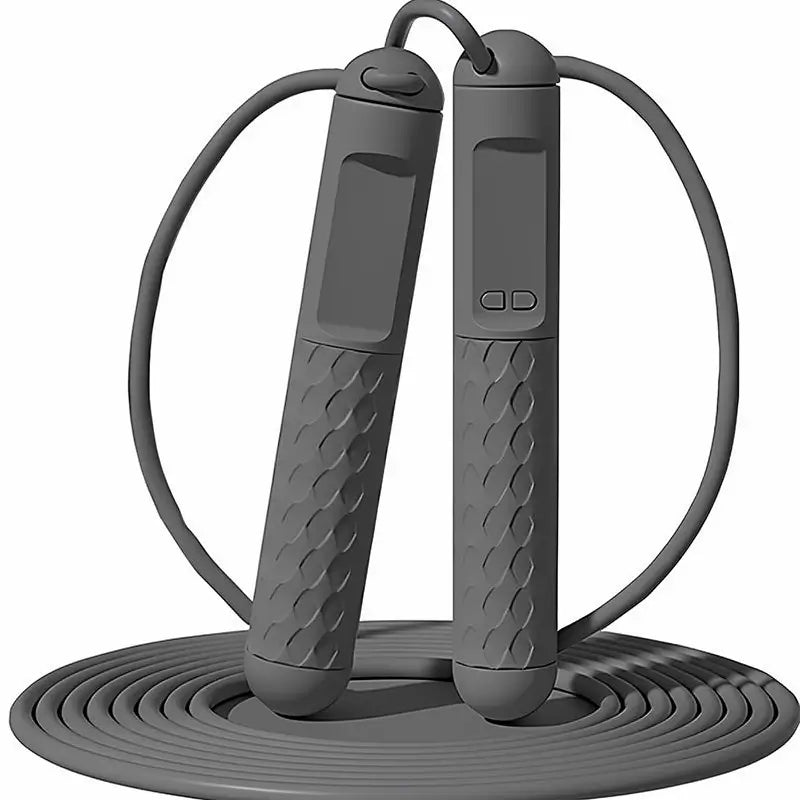 Cuerda para Saltar Inalámbrica Magnética con Bola de Gravedad, Cuerda Digital Ajustable con Contador de Calorías LED y Mango Antideslizante