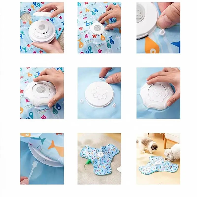 Juguete de Caza con Cubierta para Gatos, Plataforma Giratoria Eléctrica Automática para Mascotas con Diseño de Juego Independiente para Alivio de Estrés