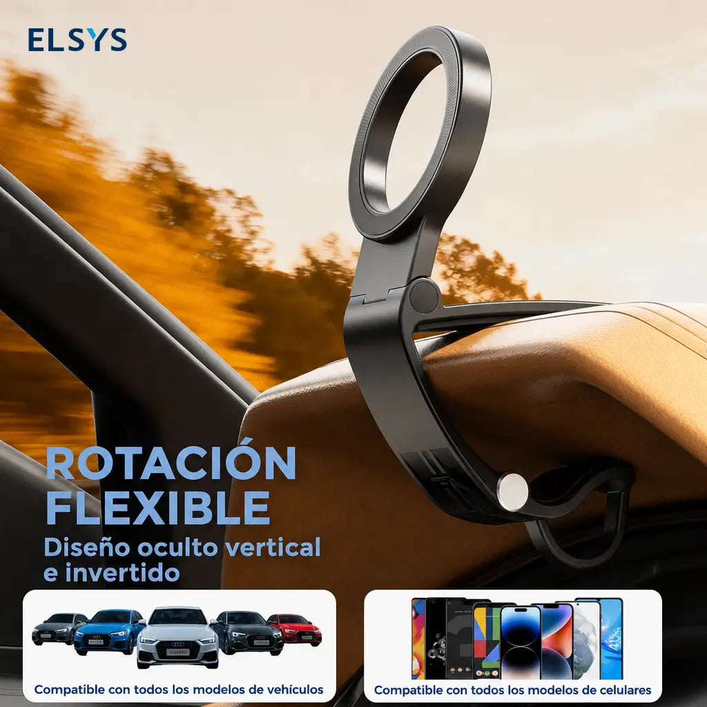 Soporte magnético para celular con rotación 360° para el auto, manos libres y navegación