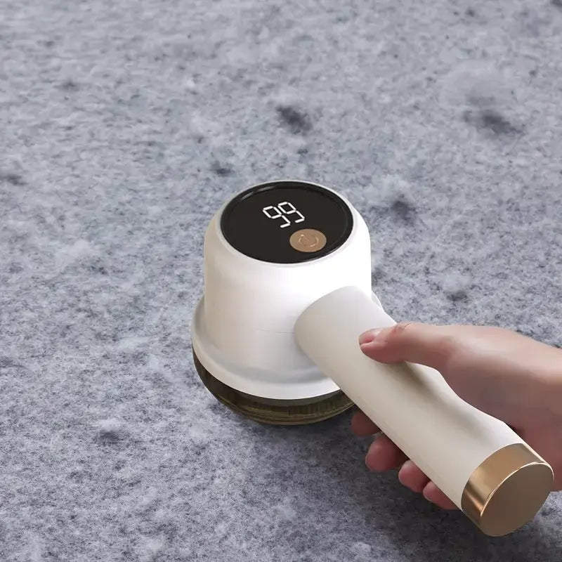 Removedor de pelusa eléctrico recargable con 3 velocidades, pantalla LED y cuchillas de 6 hojas para ropa, suéteres, muebles y tapicería