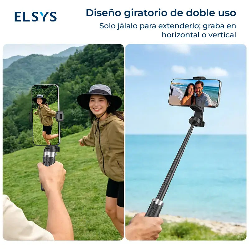 Mini selfie stick 4 en 1 con tripié Bluetooth, giro 360° y control remoto para selfies, vlogs, videollamadas y fotos en cualquier lugar
