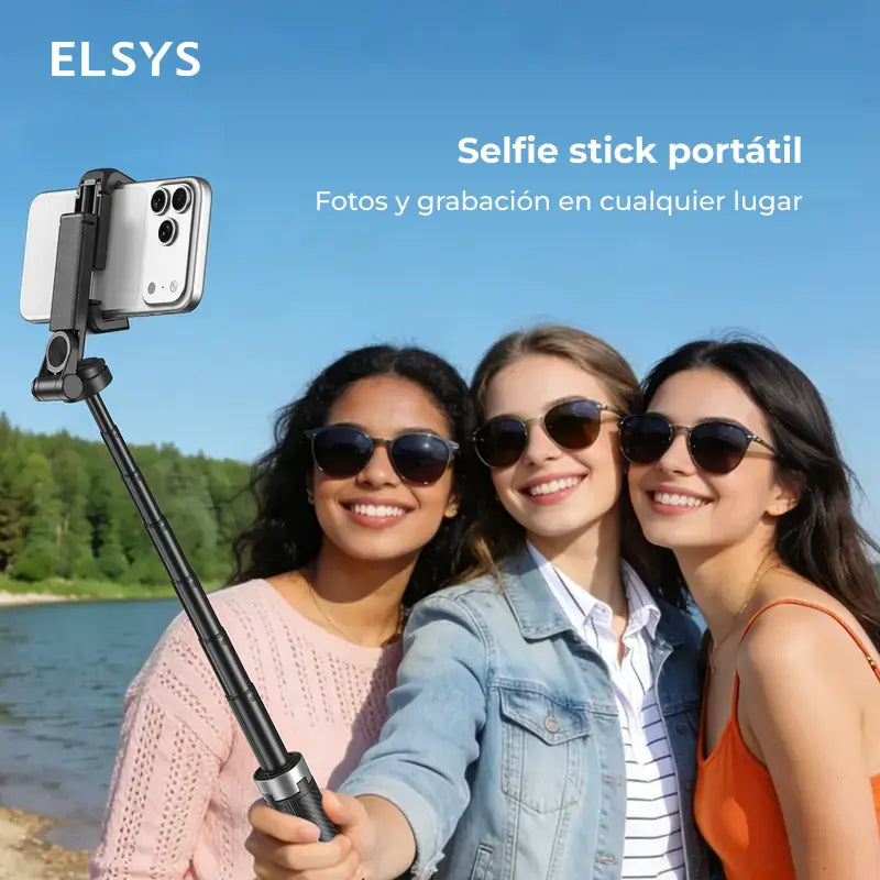 Mini selfie stick 4 en 1 con tripié Bluetooth, giro 360° y control remoto para selfies, vlogs, videollamadas y fotos en cualquier lugar