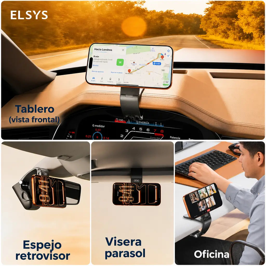 Soporte magnético para celular con rotación 360° para el auto, manos libres y navegación