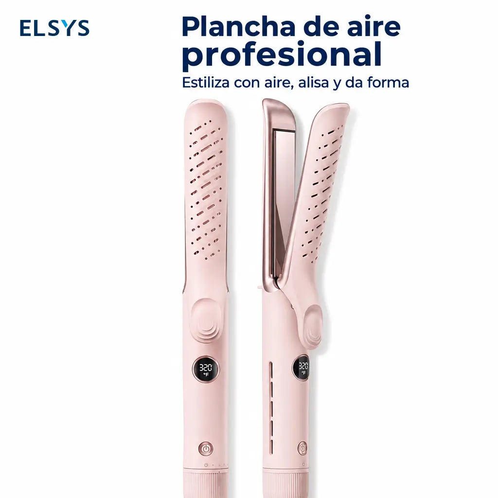 Plancha y rizador 2 en 1 con aire frío 360° para peinar ondas, rizos y cabello lacio en casa sin maltratar tanto