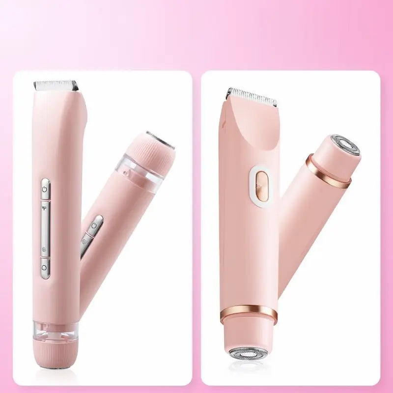 Recortadora de Bikini Eléctrica para Mujer, Set Recargable 2 en 1 de Depilación Facial y Corporal, Impermeable para Uso Seco y Mojado