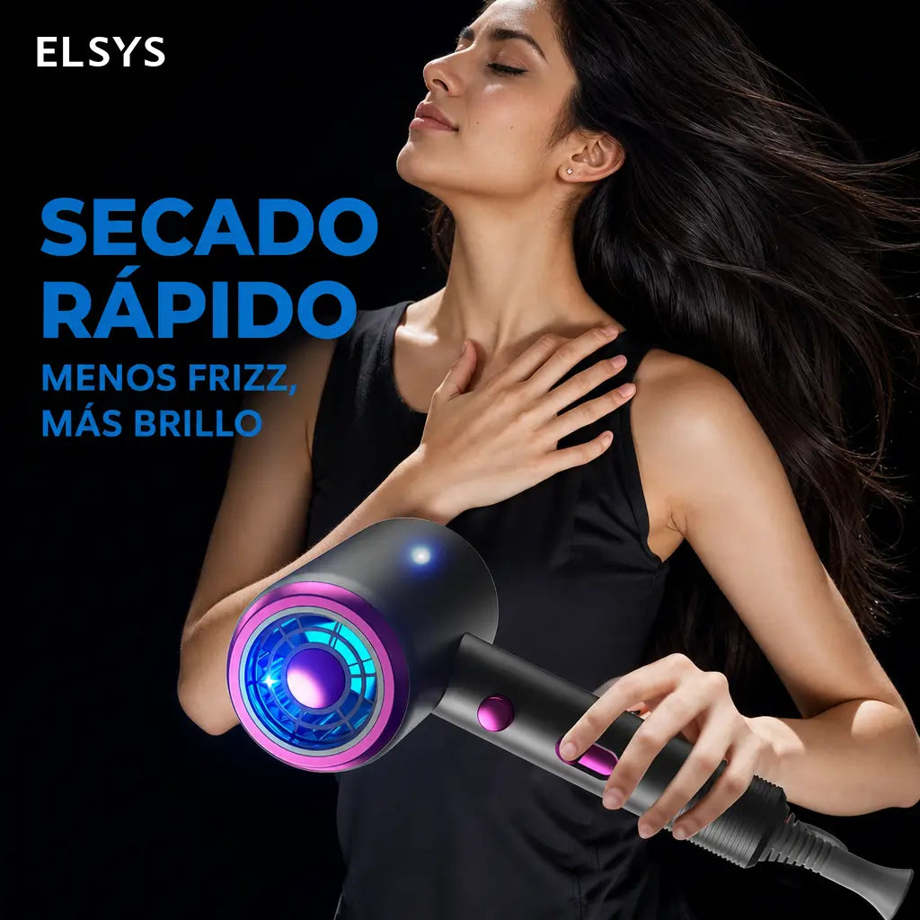 Secadora de cabello compacta G2 con tecnología iónica, aire frío rápido y accesorios para alisar, definir rizos y reducir frizz