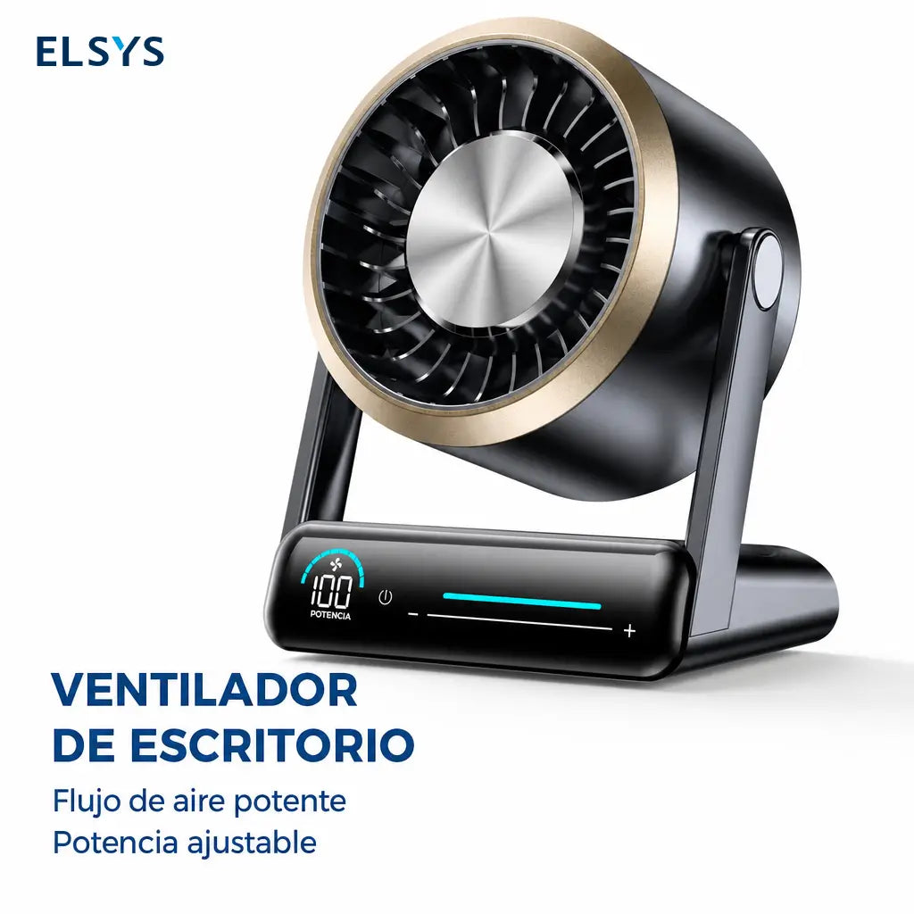 Ventilador de mesa recargable y portátil con pantalla digital, 100 velocidades y flujo silencioso para oficina, recámara o cocina en casa