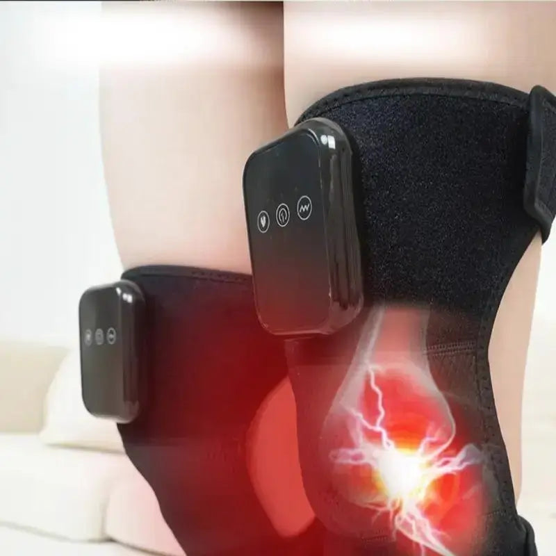 Rodillera de Masaje con Calor y Vibración 3D, Masajeador Térmico Inalámbrico para Alivio del Dolor con Terapia de Luz y Control de Temperatura Inteligente