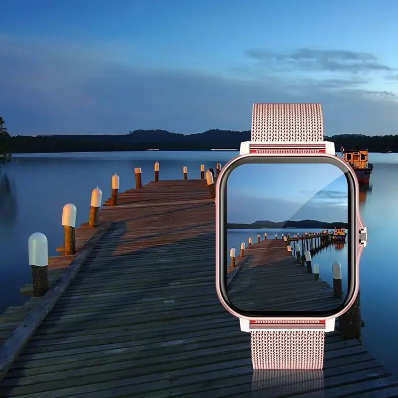 Reloj Inteligente Multifuncional, Reloj Digital de Moda con 2 Correas, Reloj Deportivo con Modos Multideporte y Llamadas para Mujer y Hombre