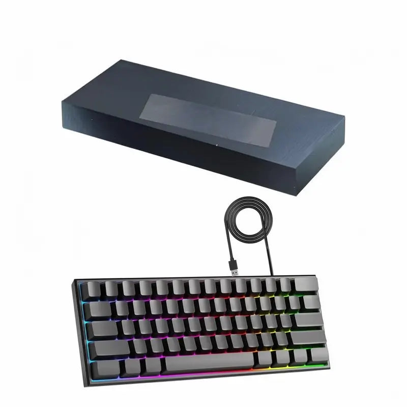 Mini Teclado Gamer 60% con Retroiluminación RGB, 61 Teclas, Teclado de Membrana Ultra Compacto y Ergonómico, Impermeable para PC, Mac y Consolas (Negro)