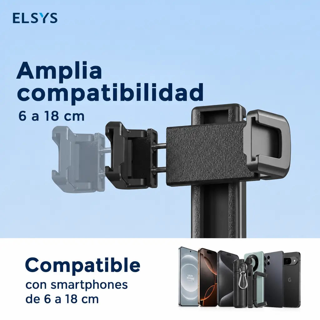 Selfie stick compacto con control Bluetooth, soporte giratorio 360° y extensión 64 cm, para vlogging, conciertos y fotos de viaje con tu celular