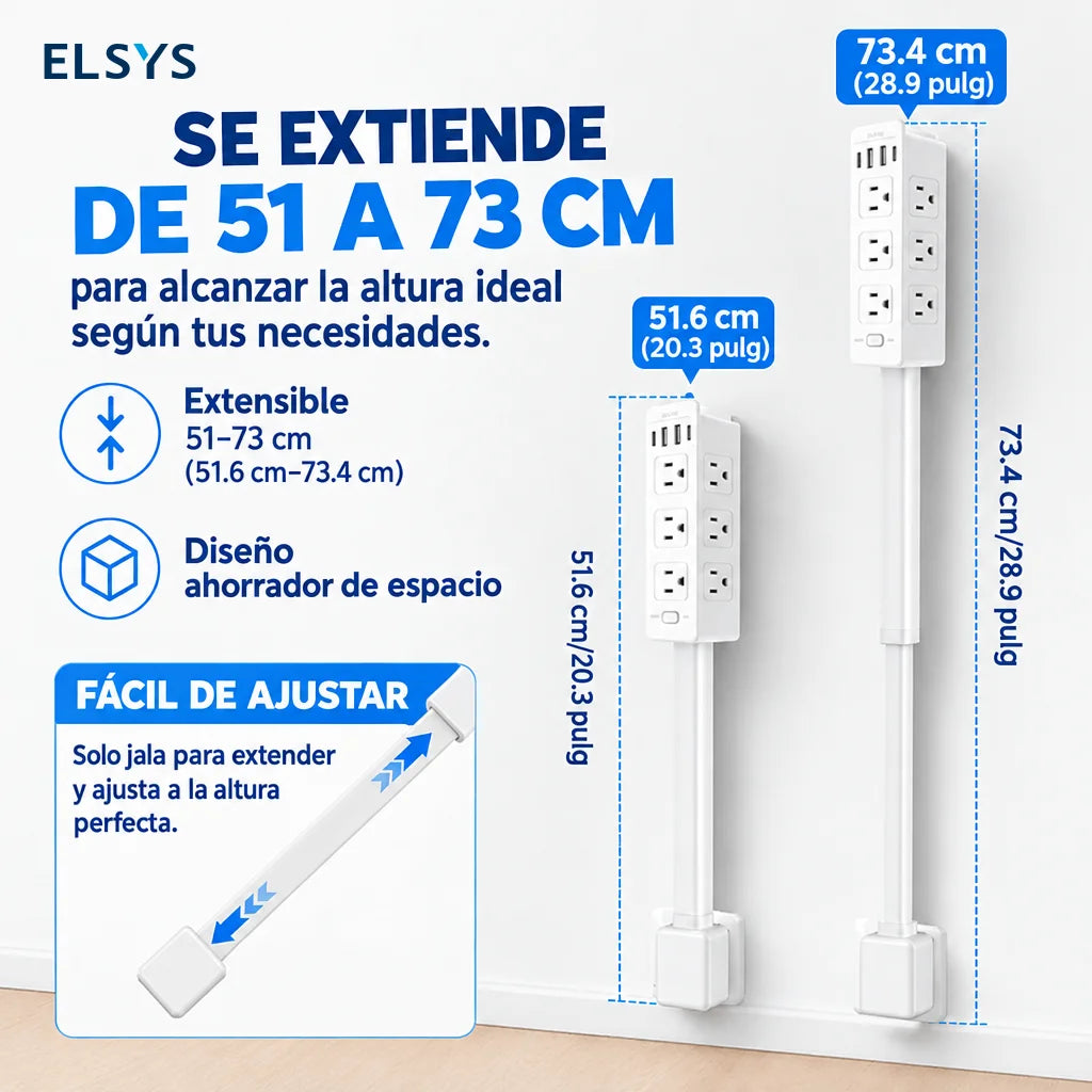 Extensor de contacto ajustable con base giratoria