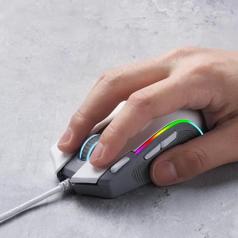 Mouse Gamer Alámbrico Óptico M612 Predator con RGB, 8000 DPI, 11 Botones Programables y 5 Modos de Retroiluminación, Botón de Disparo Rápido