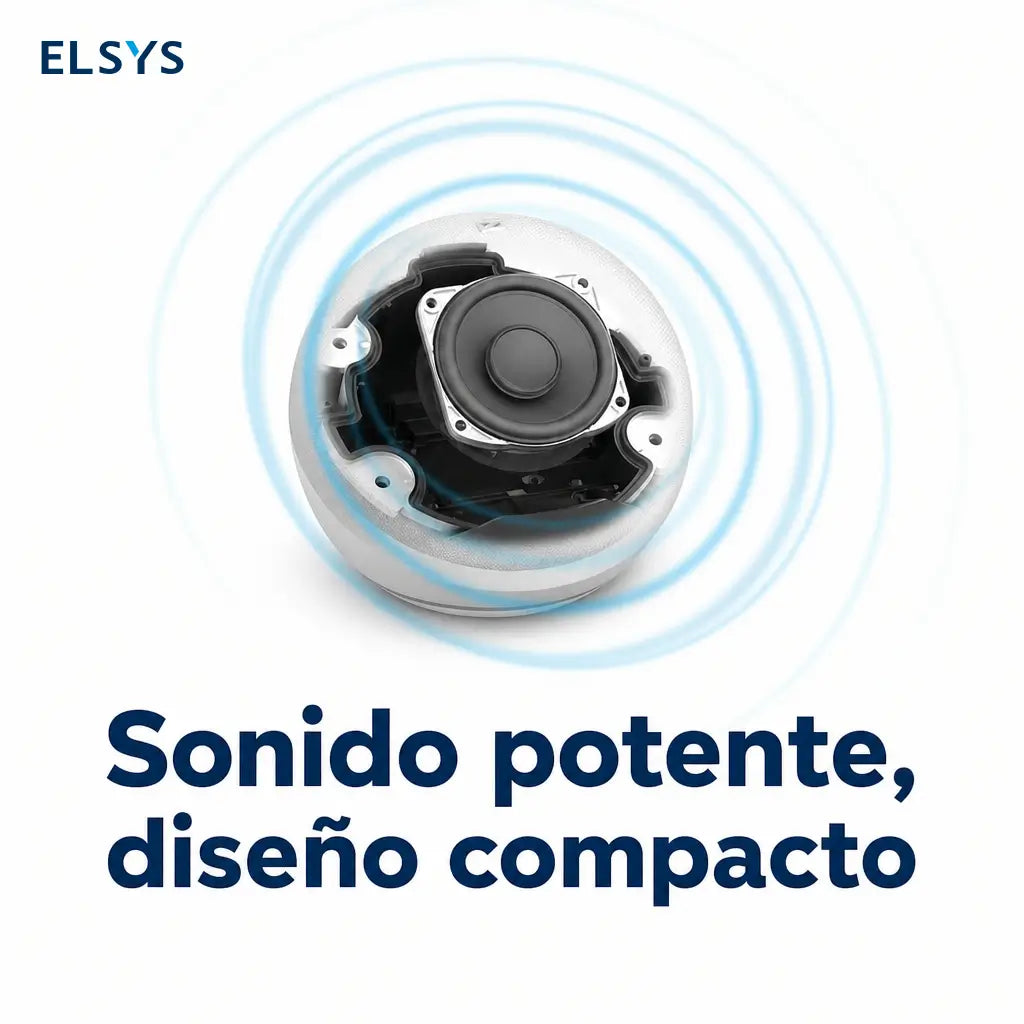Bocina Bluetooth mini con subwoofer, luz LED y diseño esférico para casa inteligente, viajes y música al aire libre