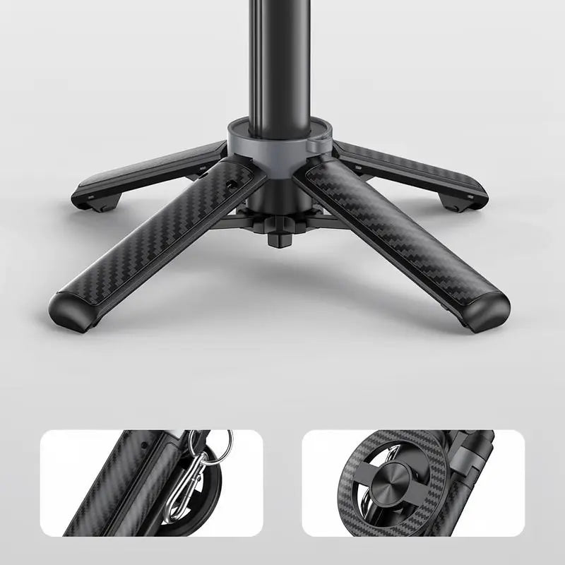 Bastón para Selfie Magnético Mini 4 en 1 con Rotación de 360°, Control Bluetooth Inalámbrico y Extensión de 38 cm - Soporte Magnético para Celular para Vlogging y Fotografía