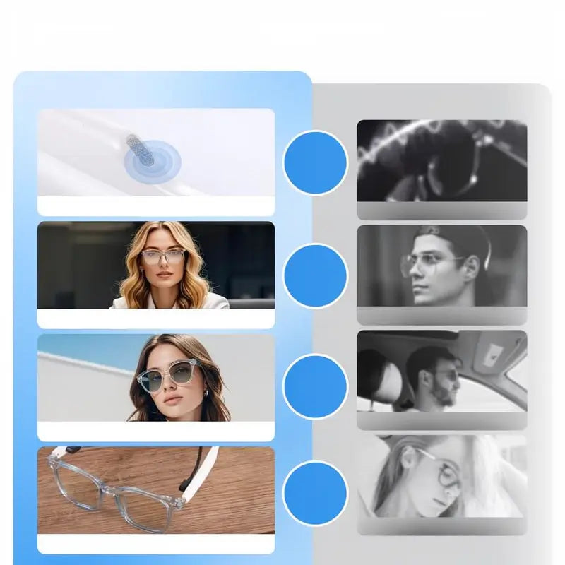 Lentes inteligentes con micas polarizadas de ajuste automático, bocina integrada, micrófono y filtro de luz azul para música y llamadas