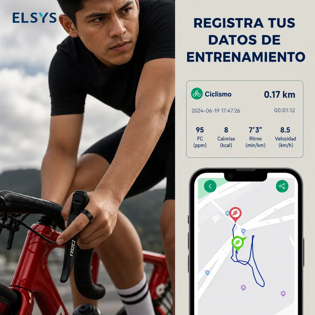 Anillo inteligente con monitoreo cardiaco, sueño y 5 modos deportivos para uso diario, ejercicio y seguimiento en celular iOS y Android