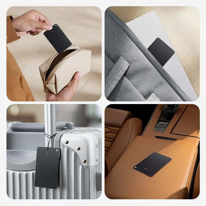 Localizador Inteligente Delgado para Cartera, Rastreador Bluetooth Recargable, Impermeable IP68, Compatible con iOS, Tarjeta Magnética con Botón