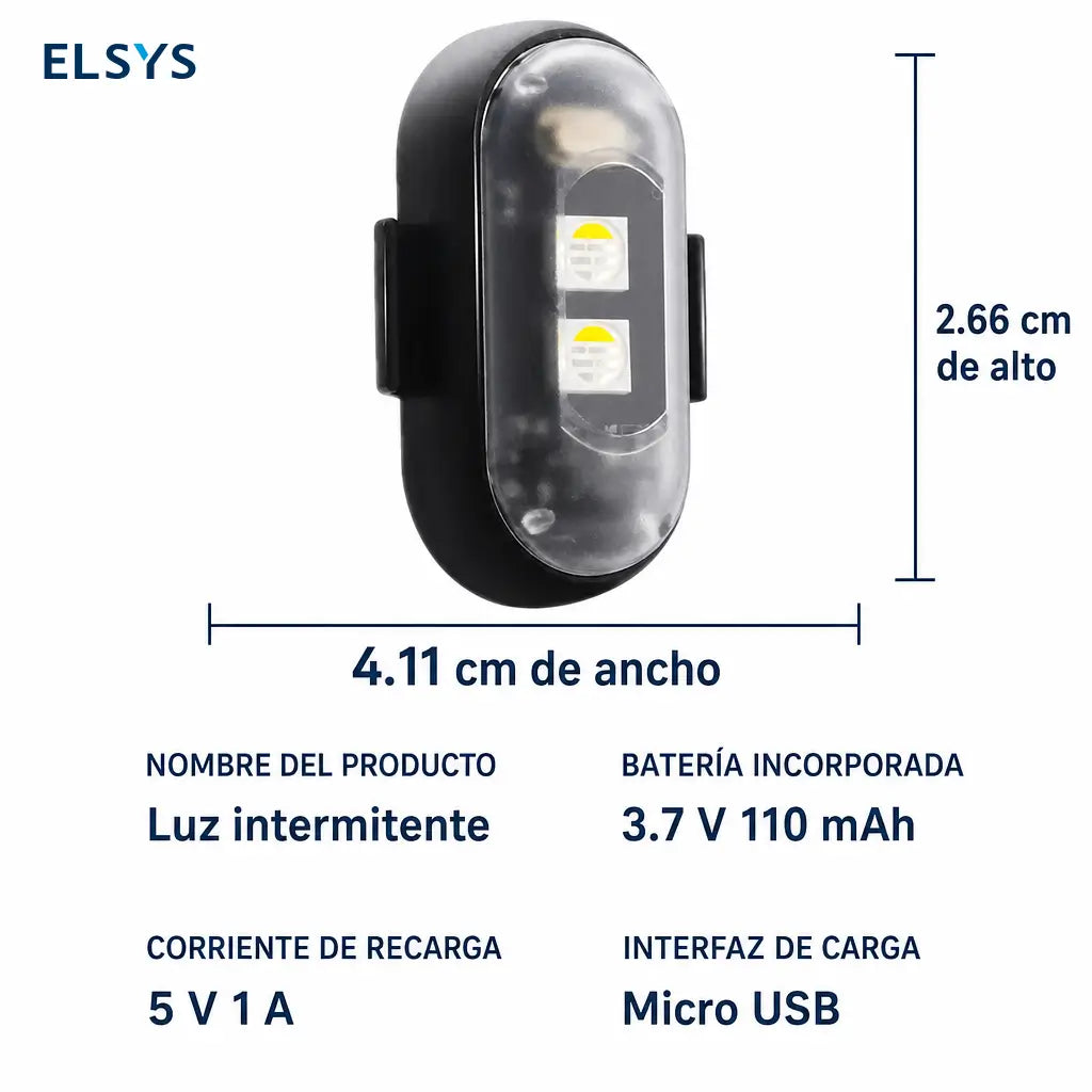 Luces estroboscópicas LED RGB recargables por USB con control remoto, impermeables IP65 para moto, auto, bicicleta, dron y mayor seguridad nocturna