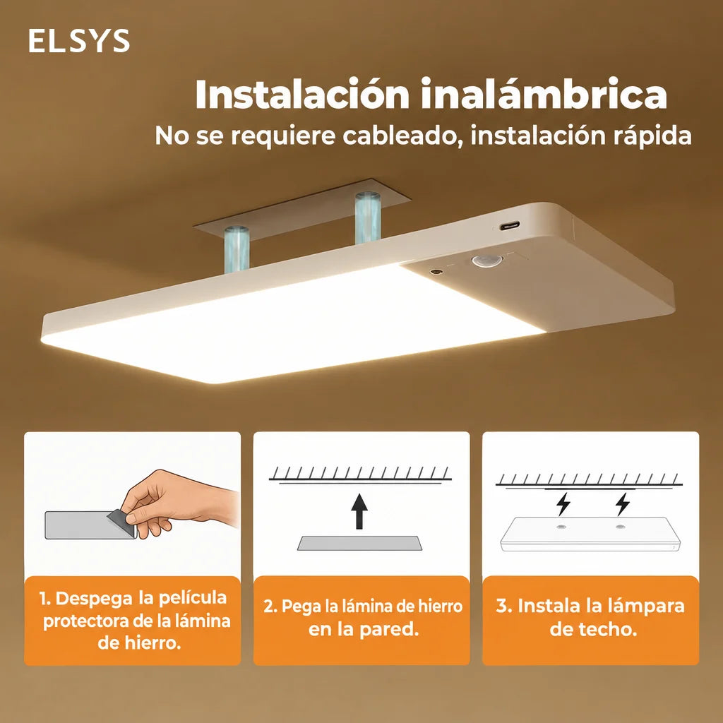 Lámpara de techo LED con sensor y control remoto