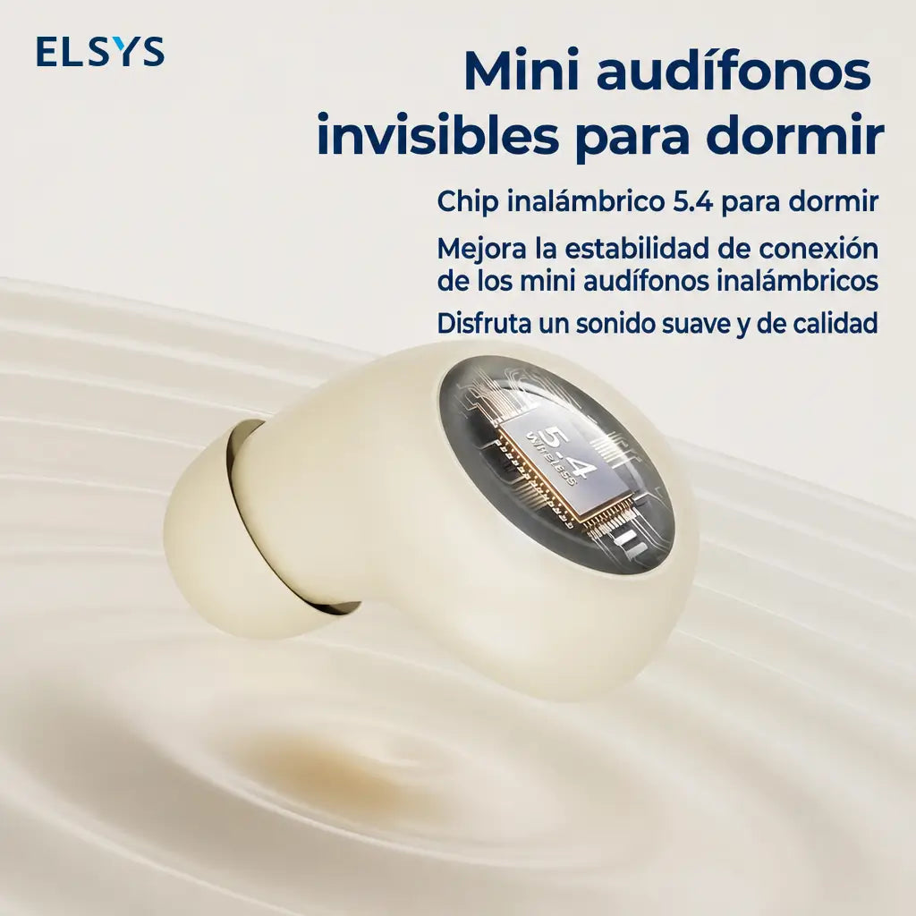 Audífonos Bluetooth 5.4 mini invisibles con cancelación de ruido para dormir, trabajar, jugar y escuchar música sin presión en el oído todo el día