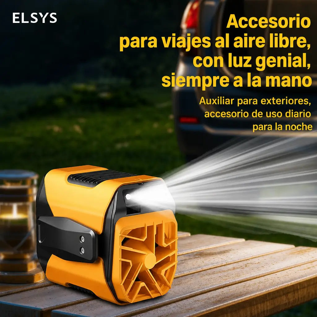 Ventilador personal manos libres con 10 velocidades, motor brushless y carga USB-C para obra, jardín, bici y camping en días calurosos