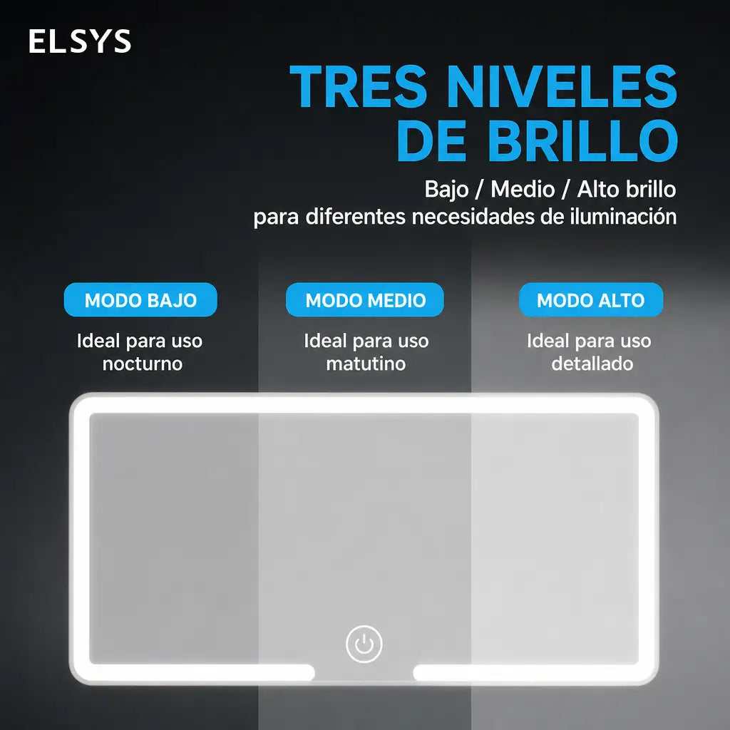 Espejo LED para visera de auto con control táctil y brillo ajustable para maquillarte con claridad en cada viaje sin estorbar tu vista