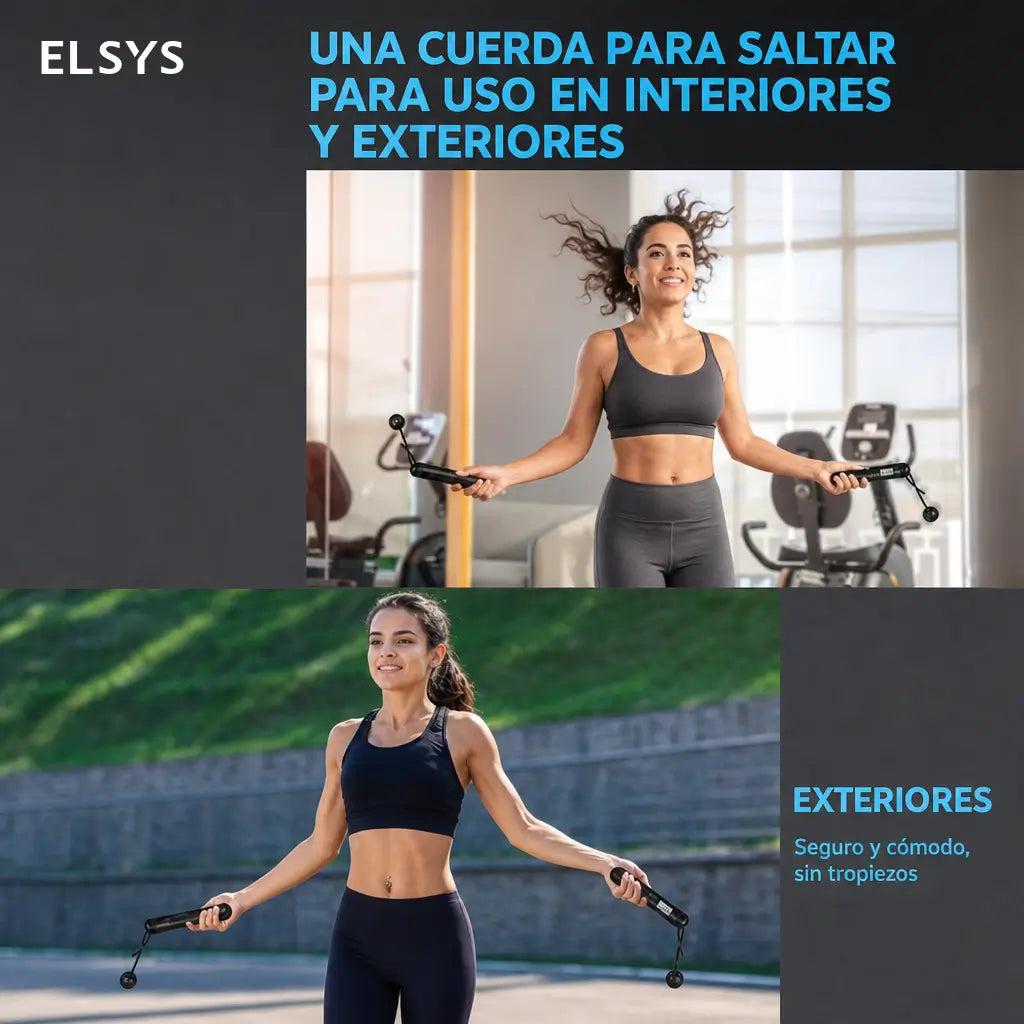 Cuerda para saltar inalámbrica con contador LED de calorías y agarre antiderrapante para entrenar en casa sin enredos todo el año