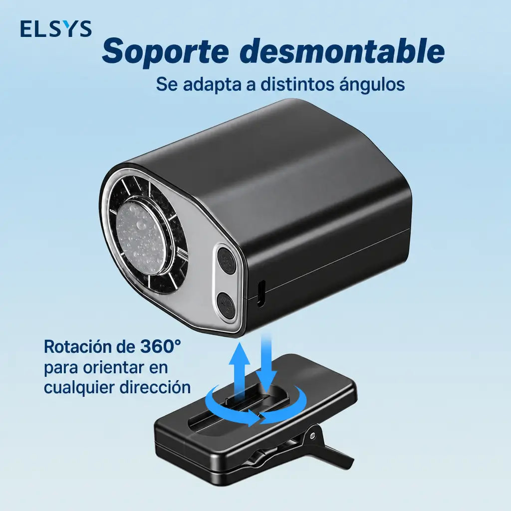 Ventilador portátil con clip y enfriamiento semiconductor, 100 velocidades y batería 3000mAh para auto, escritorio y viajes diarios con pantalla LED