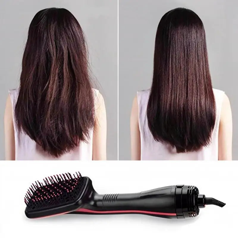 Cepillo Secador y Alaciador de Cabello 2 en 1, Moldeador Multifuncional de Aire Caliente para Secado Rápido y Estilizado Profesional