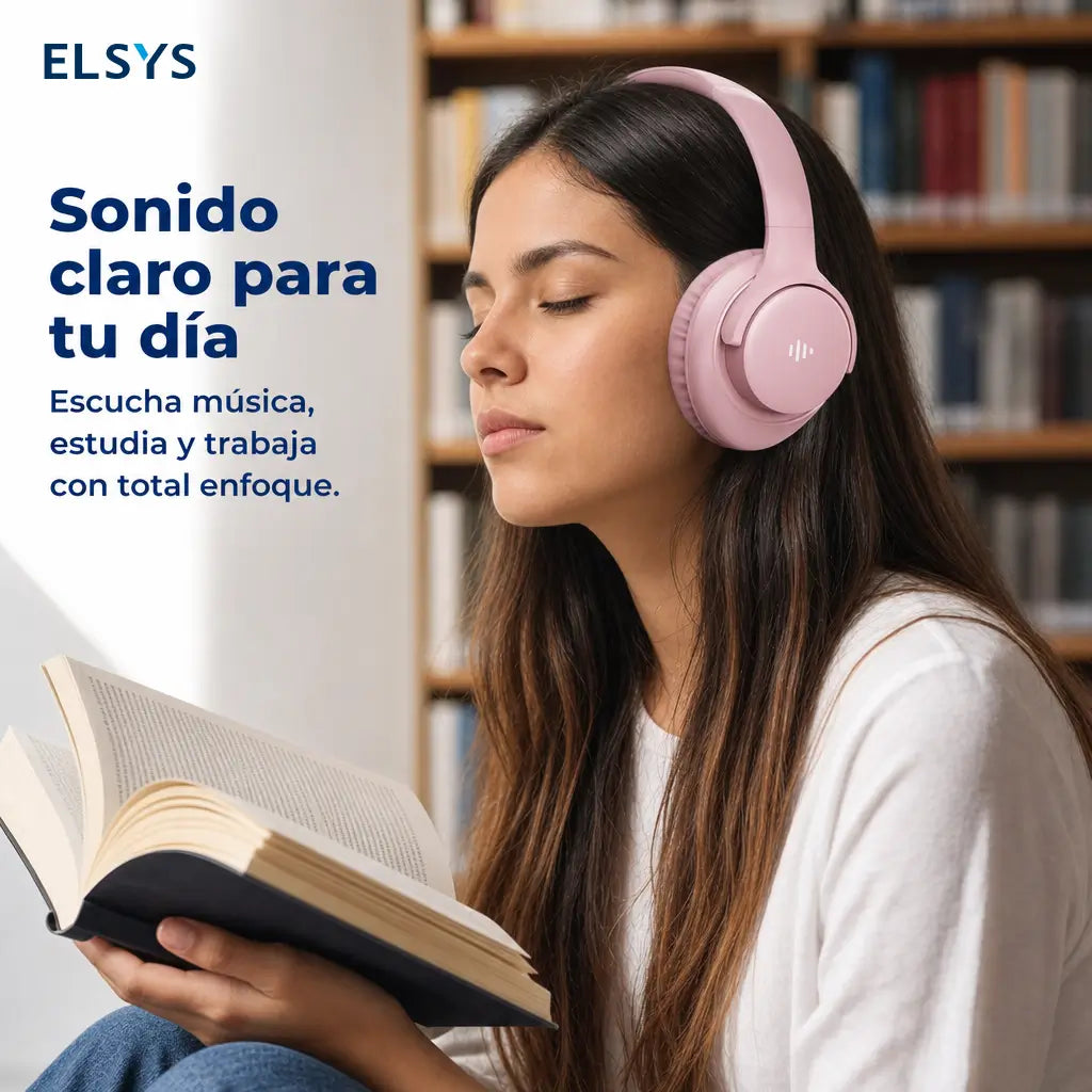 Audífonos over-ear inalámbricos 5.4 plegables con micrófono, 65 h de batería para música, llamadas, celular y computadora en casa, escuela o viajes
