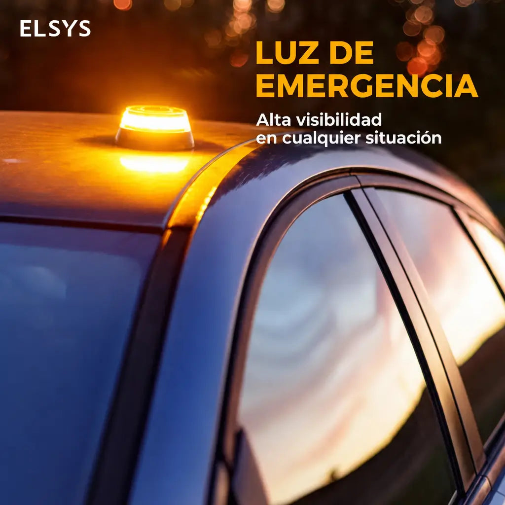 Baliza V16 geolocalizada con SIM y luz 360° certificada DGT para emergencias en carretera con Type-C y baterías AA del auto
